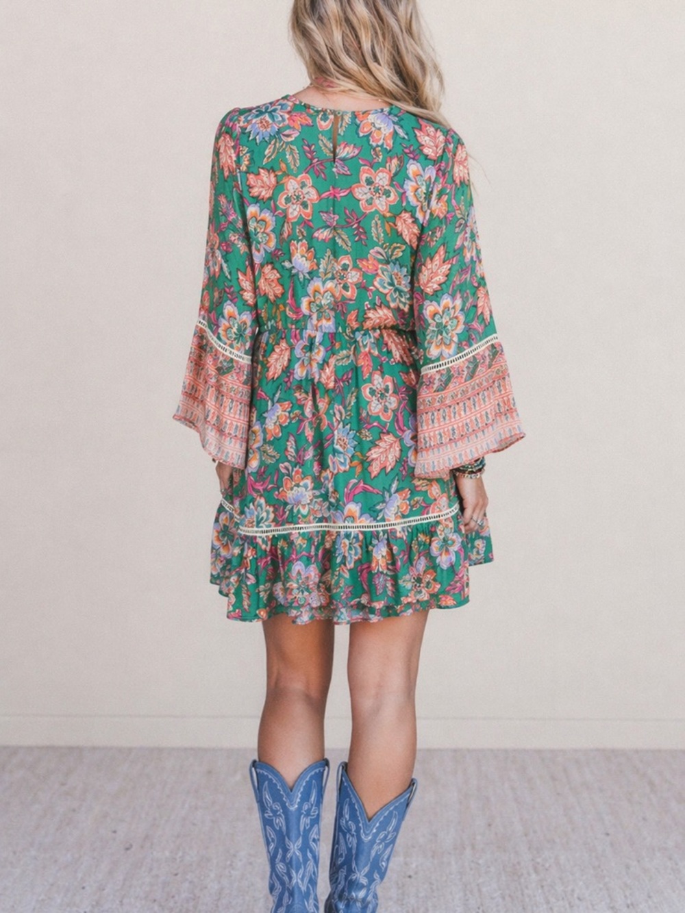 Easel Dreamy Doll Boho Mini Dress Sz M - Picture 3 of 7